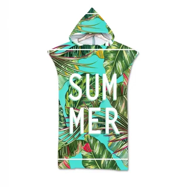 Serviette de bain à capuche en microcarence pour vacances d'été, robe proxy, poncho, serviette de su