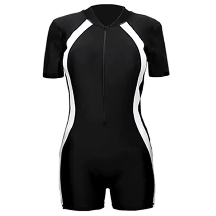 Maillot de bain une pièce à séchage rapide, design amincissant, patchwork noir et blanc, maillot de 