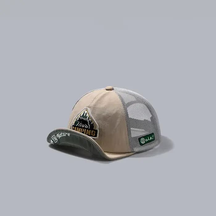 Casquette de baseball à visière courte de grande taille, maille respirante pour papa, 5 panneaux, ch