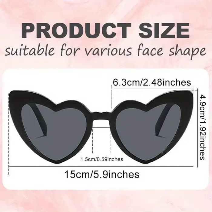 Lunettes de soleil en forme de cœur pour enterrement de vie de jeune fille, décor de mariage, récept