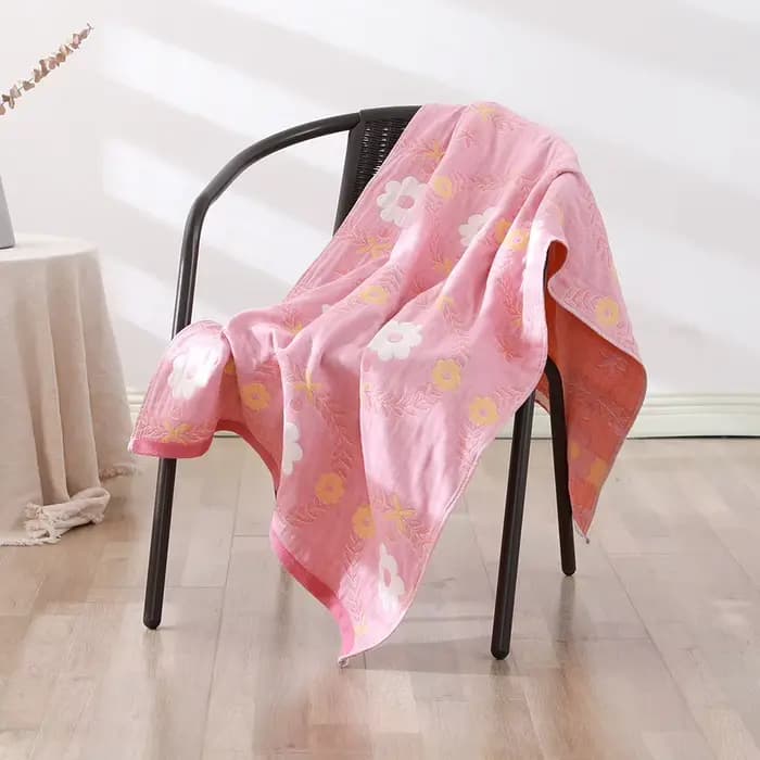 Serviette de bain florale bohème pour femmes et enfants, gaze de coton douce, salle de bain, haute q
