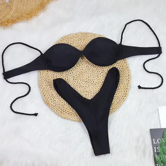 Nouvel ensemble bikini deux pièces 2026 – Maillot de bain sexy et décontracté pour femme, couleur un