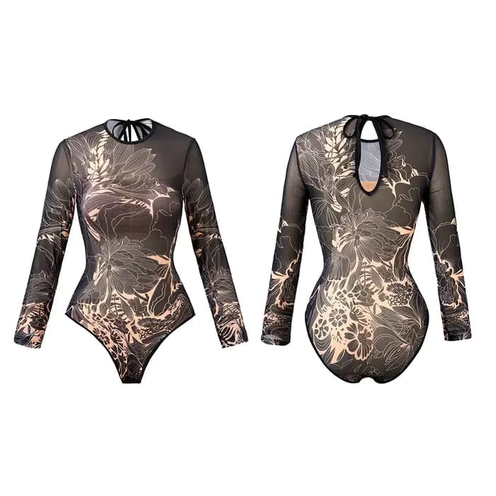 Maillot de bain une pièce transparent UPF50, protection contre les éruptions cutanées, avec couvertu
