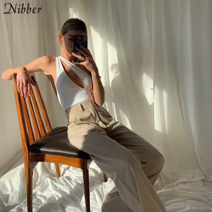 Nibber – maillot de bain Sexy ajouré pour femmes, asymétrique épaule dénudée, élastique, Slim, Stree