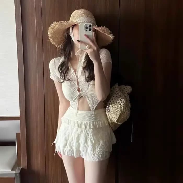Maillot de bain femme, bikini amincissant et couvrant le ventre, ensemble quatre pièces sexy, idéal 