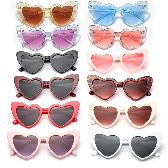 Lunettes de soleil en forme de cœur pour enterrement de vie de jeune fille, décor de mariage, récept