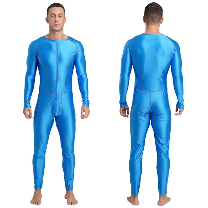 Combinaison de natation brillante pour hommes, maillot de bain, protection contre les éruptions cuta