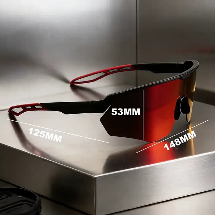 Lunettes de soleil de vélo polarisées à demi-monture – coupe-vent, légères, unisexes, adaptées au sk