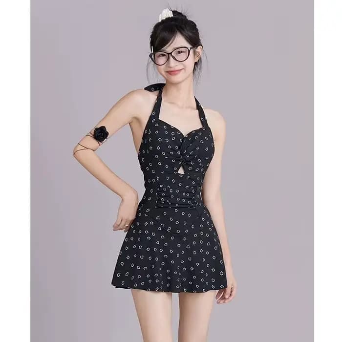 Maillot de bain une pièce pour femmes, col licou, beau dos, taille d'angle plat, amincissant et rass