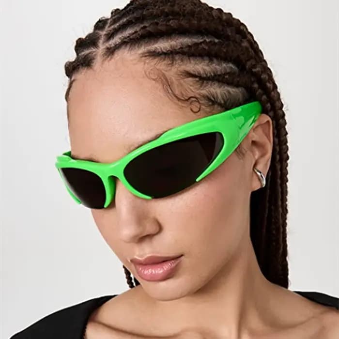 Y2k – lunettes de soleil Vintage Punk pour hommes et femmes, verres miroir ovales rétro, lunettes de