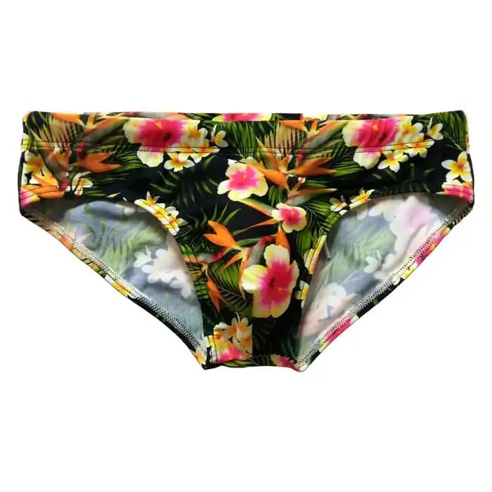 Maillot de bain à imprimé fleuri pour homme, slip de bain sexy, push up, taille basse, short de surf