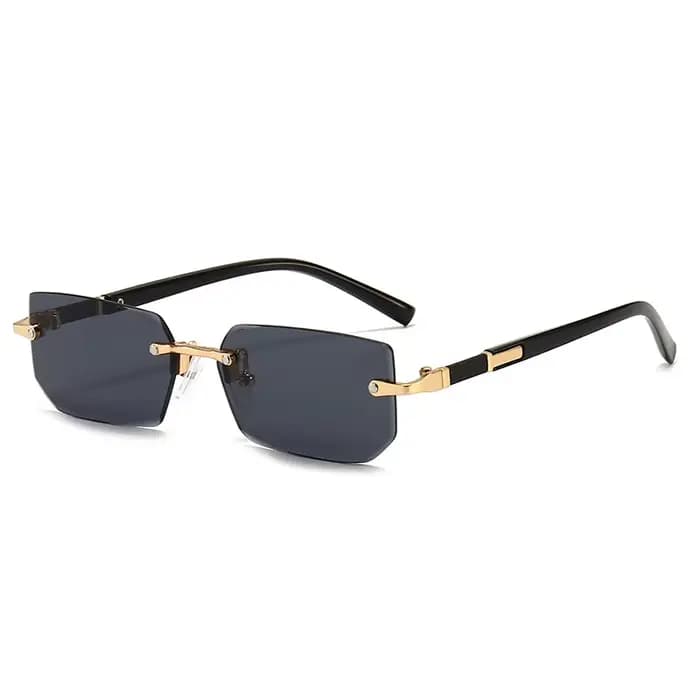 Lunettes de soleil rectangulaires sans bords, 1 pièce/2 pièces/3 pièces, mode populaire pour femmes 