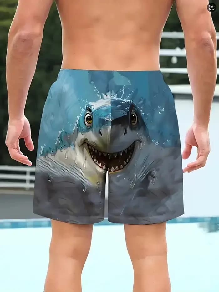 Short de plage pour hommes, imprimé requin 3D, short de bain pour hommes, vêtements de rue d'été, sé