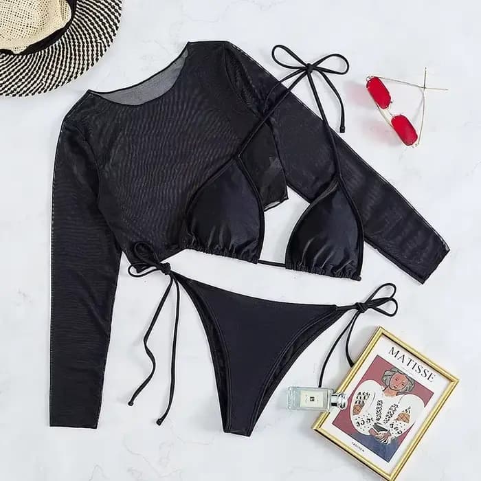 Toucheart-Maillot de bain imprimé léopard pour femme, micro haut de bikini licou, maillot de bain br
