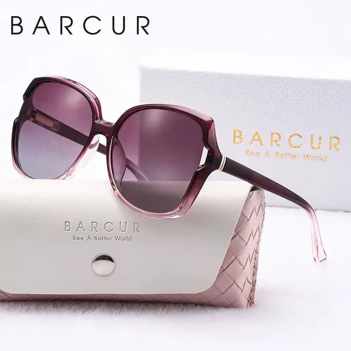 BARCUR-Lunettes de soleil polarisées UVA/B pour femmes, avec grand cadre, elliptique, couleur dégrad