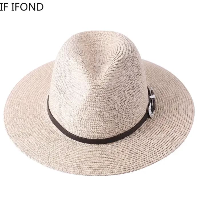 Chapeau de paille de grande taille 60CM pour parents et enfants, en papier d'été, Panama, Jazz, plag