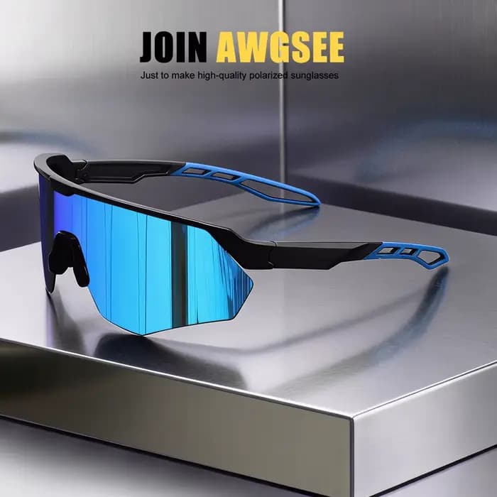 Lunettes de soleil de vélo polarisées à demi-monture – coupe-vent, légères, unisexes, adaptées au sk