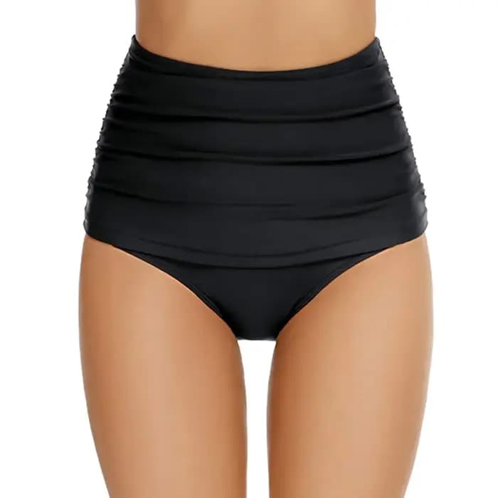Short de bain brésilien froncé plissé solide pour femmes, bas Vintage personnalisé pour dames