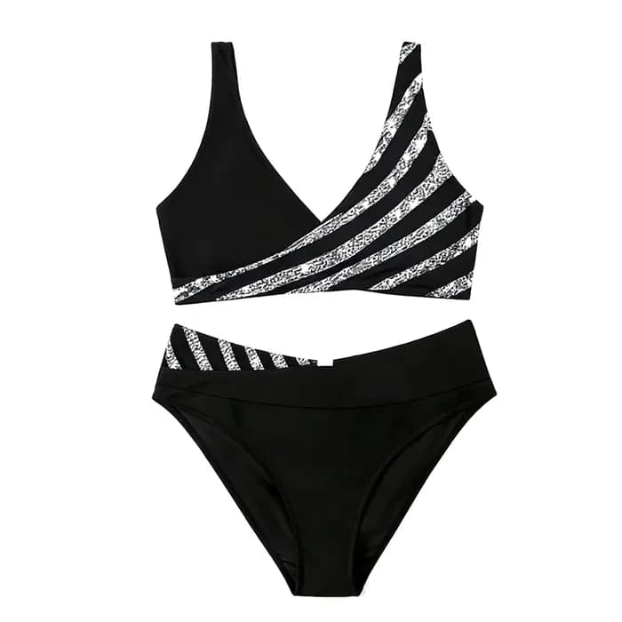 Maillot de bain pour femme, bikini sexy fendu, avec coussinets de soutien-gorge et sans soutien-gorg