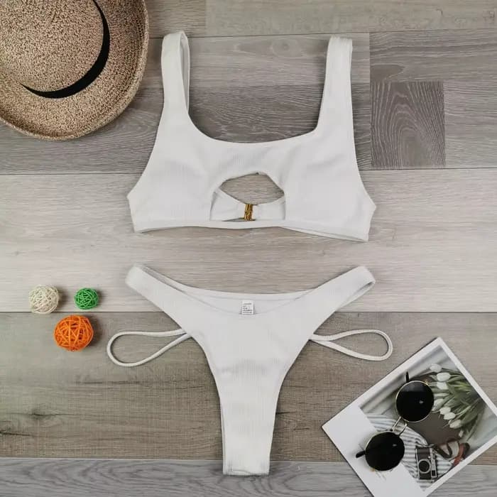 Maillot de bain Sexy couleur néon, Micro, Bikini, ensemble deux pièces, soutien-gorge Push Up, avec 