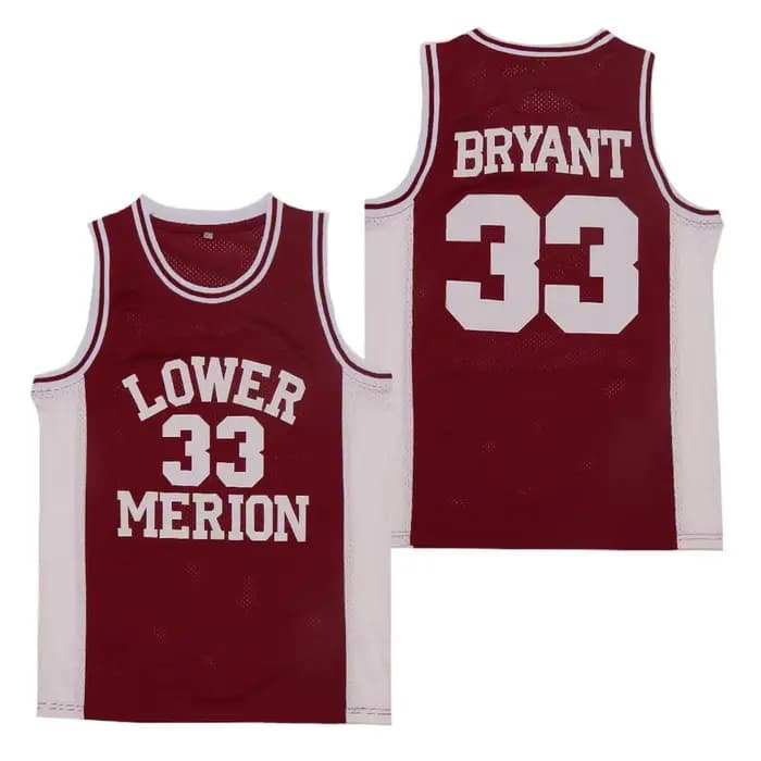 Maillots de basket-ball pour le lycée Lower Merion 33 Bryant, broderie cousue, vêtements de sport d'