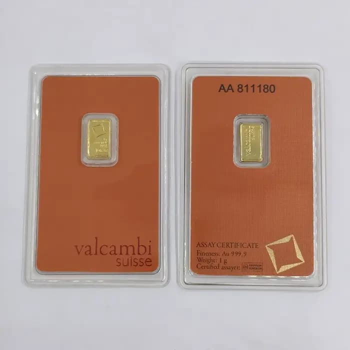 Orange 5g 20g 100g Barre plaquée or VB de haute qualité, non magnétique, lingot plaqué or, emballage