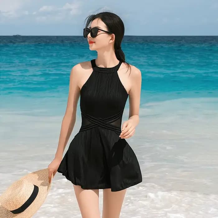 Nouveau Style coréen une pièce maillot de bain femmes été évider dos nu croix mince jupe maillots de