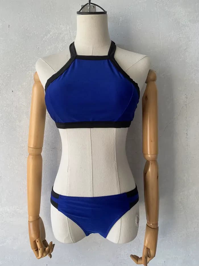 Maillot de bain sexy pour femme, maillot de bain deux pièces imprimé pour femme, épaules à volants, 