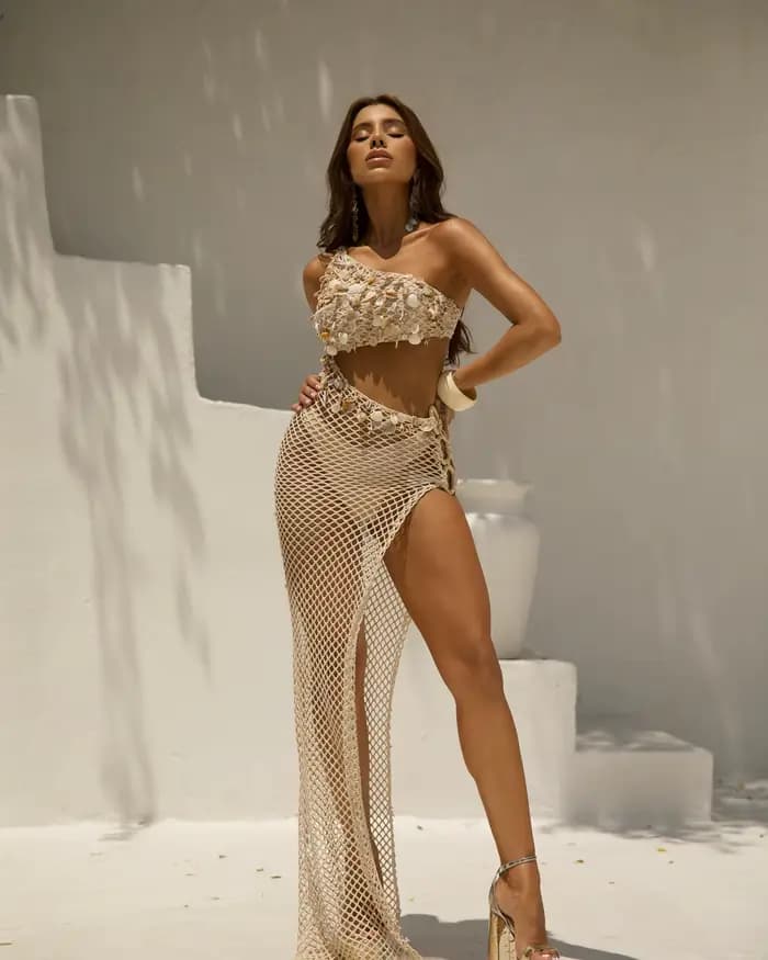 2025 2pc une pièce maillot de bain Sexy solide coquille maillots de bain femmes licou maillot de bai