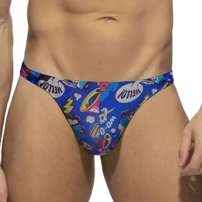 Maillot de bain traditionnel pour hommes, culotte tanga, Style Pop amusant, taille basse, Bikini, Se