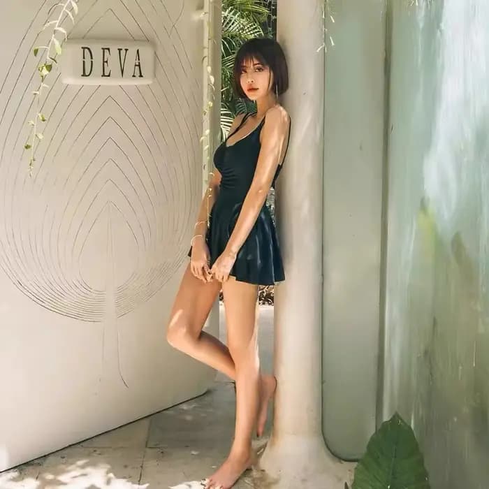 Mode une pièce maillot de bain femmes coréen nouveau Style jupe conservatrice minceur maillot de bai