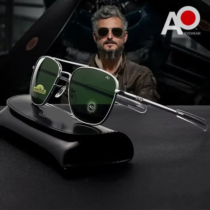 1 pièces/3 pièces pilote mode lunettes hommes Top qualité marque concepteur verre trempé lentille AO