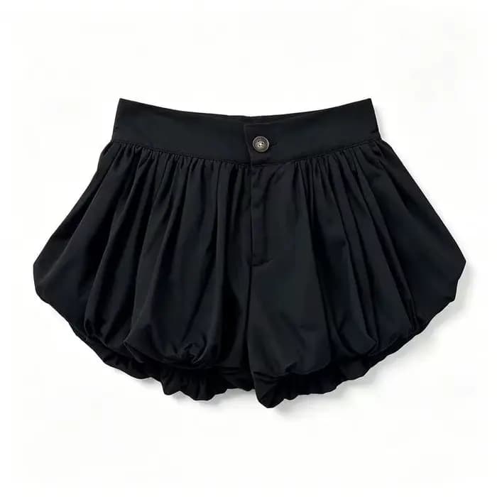 Shorts pour femmes Y2k Vintage Années 2000, Mini-short jupe noir classique à jambe large, style bouf
