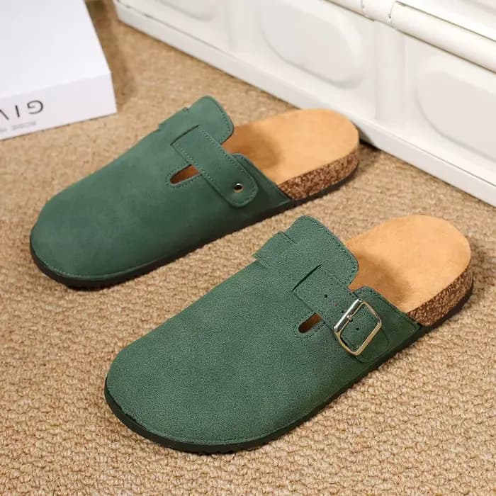 Mules décontractées à enfiler de couleur unie pour hommes, semelle souple confortable antidérapante 