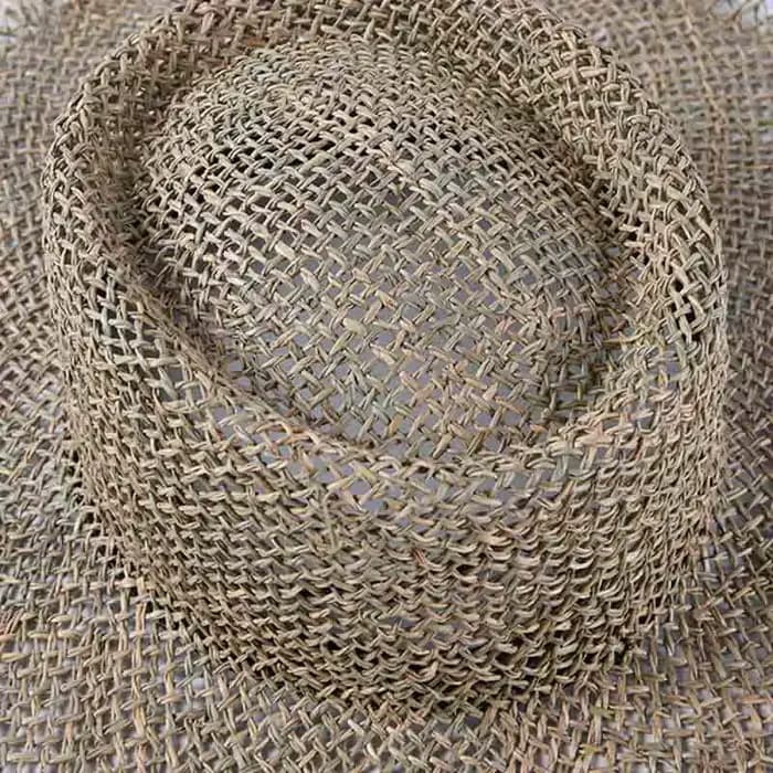 Chapeau de plage en jonc de mer tissé pour femmes, casquette de soleil décontractée, chapeau d'été à