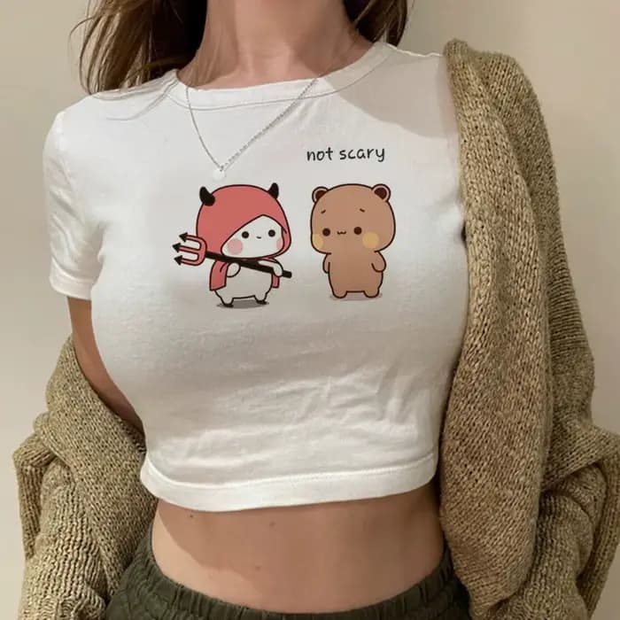 Bubu Dudu crop top vintage gyaru harajuku été Streetwear recadrée coquette shoujo fille style adoles