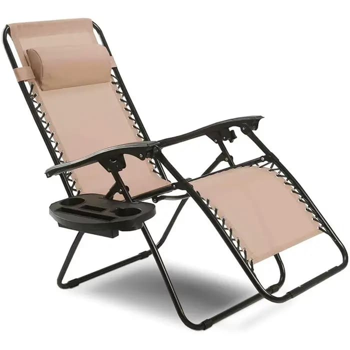 Chaises longues pliantes d'extérieur modernes, chaises de plage à cadre en fer faciles à installer a