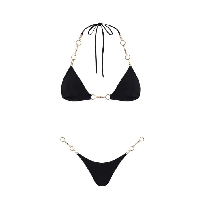 Maillot de bain bikini avec jupe, maillot de bain uni, maillot de bain col en V, maillot de bain dos