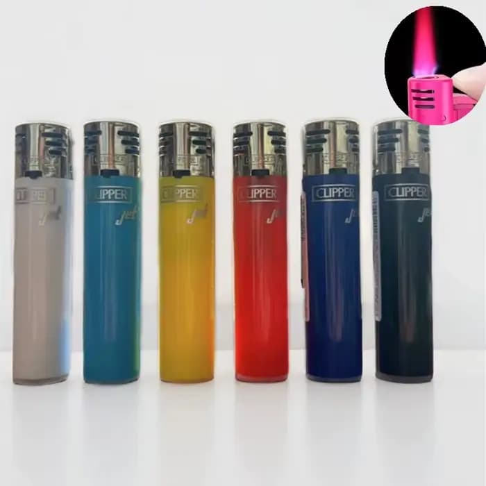 Clipper Briquet Butane Briquet Gonflable Allumage Électrique Coupe-Vent Briquet Rose Jet Flamme Fume