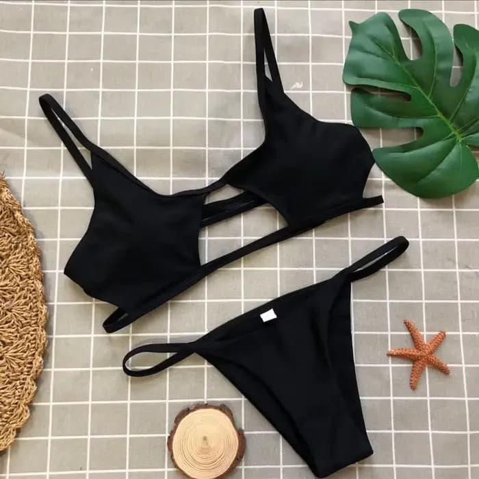 Bikini 2026 Sexy Hollow Swimwear Swimsuit Women Bikinis Set Bathing Suit Beach Bikini Female Black/R