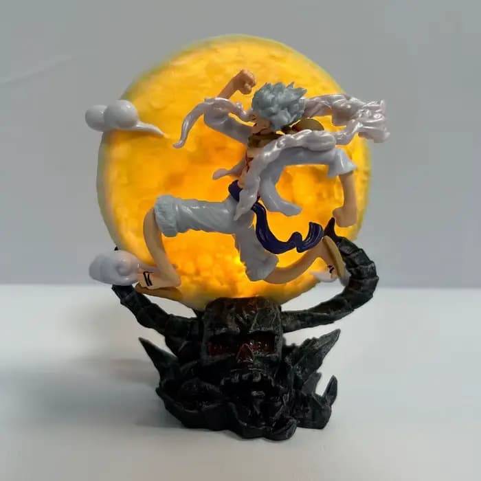 Figurine d'anime One Piece, Luffy Gear 5, volant vers la lune avec lumière lunaire, figurine d'actio
