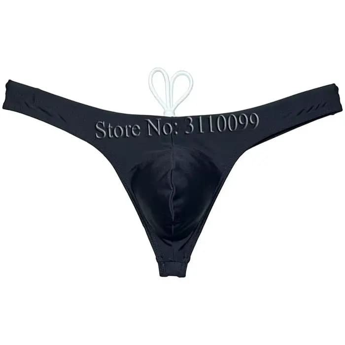 Maillot de bain lisse pour homme, culotte tanga, bikini, sous-vêtement de plage