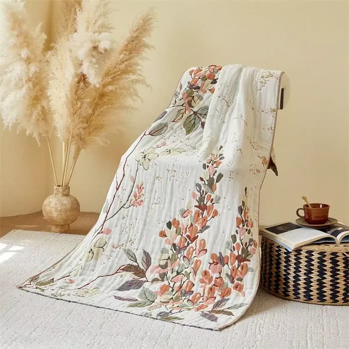 Serviette de bain en gaze florale, grande, 80x160 cm, pour enfants, adultes, salle de bain, gaze de 