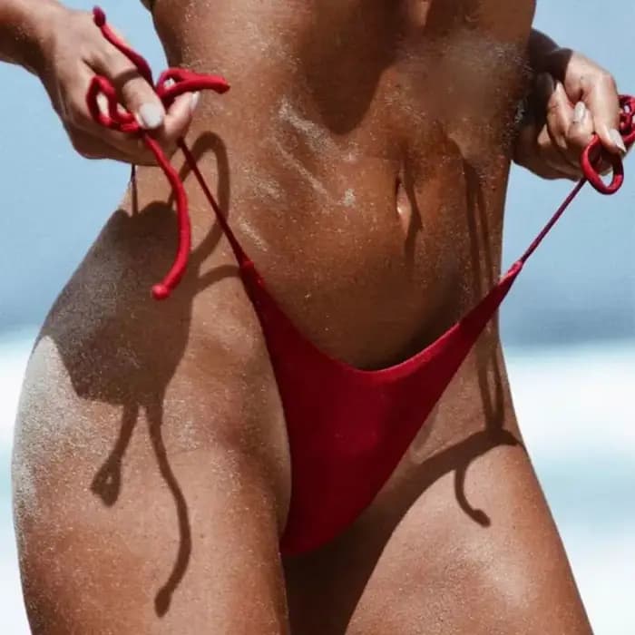Bikinis féminins à lacets Shorts de sport Mini Micro maillots de bain sexy femmes Bikini brésil fess