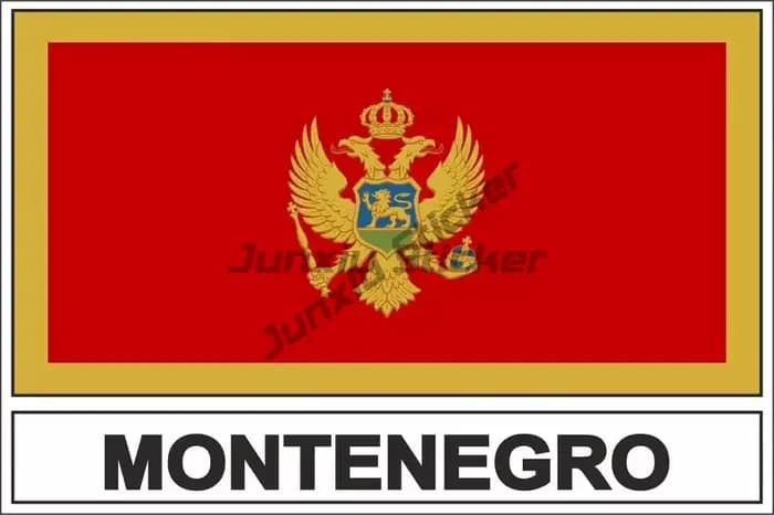 Autocollant ovale MNE avec drapeau de la carte du Monténégro, silhouette, blason, Code de pays, déco