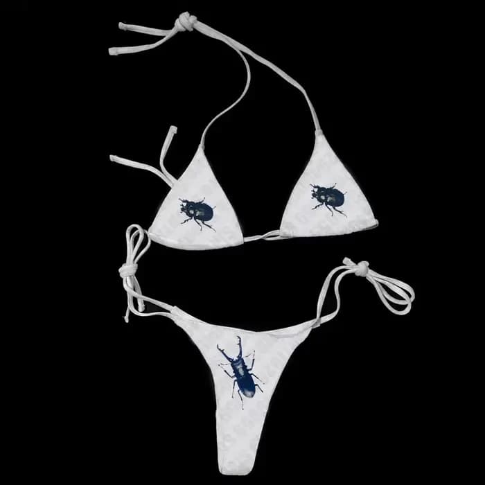 Ensemble de Bikinis gothiques, tenues de plage, Sexy, gothique, lettres imprimées, maillot de bain f