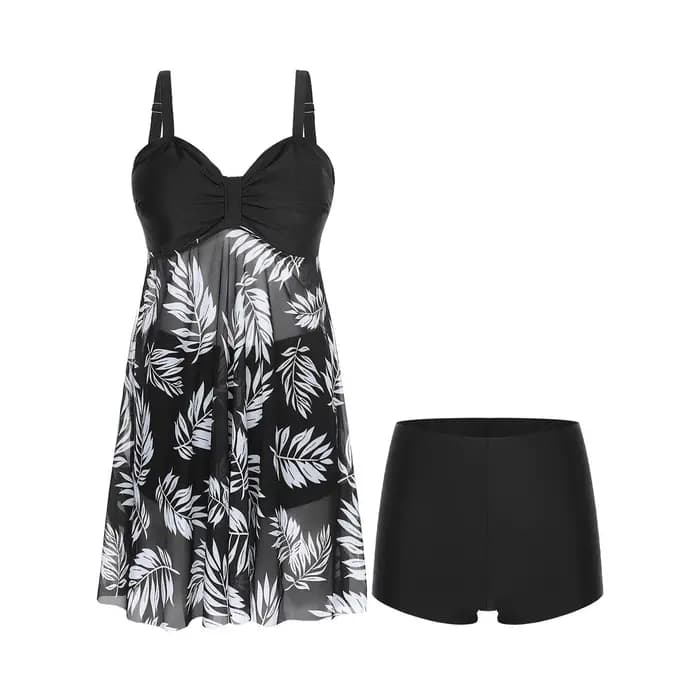 Maillot de bain grande taille pour femmes, maillot de bain hawaïen, deux pièces, imprimé Tropical, t