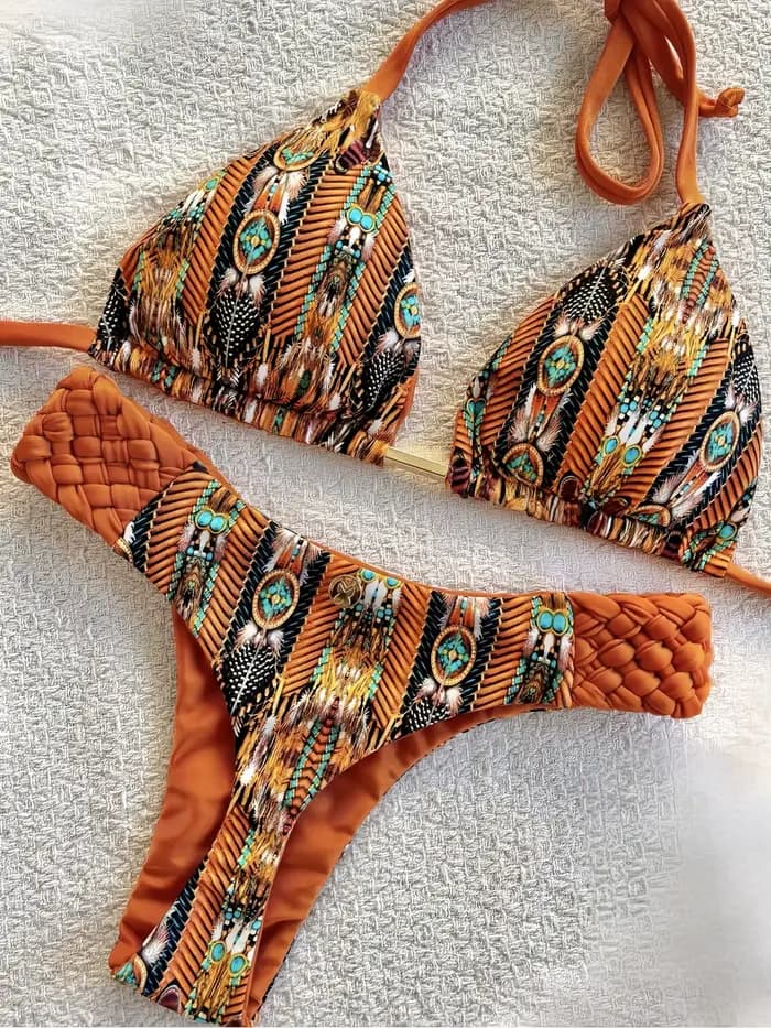 RUOTONSEPT imprimé licou Mini string coupe haute Bikini femme maillot de bain femmes maillots de bai