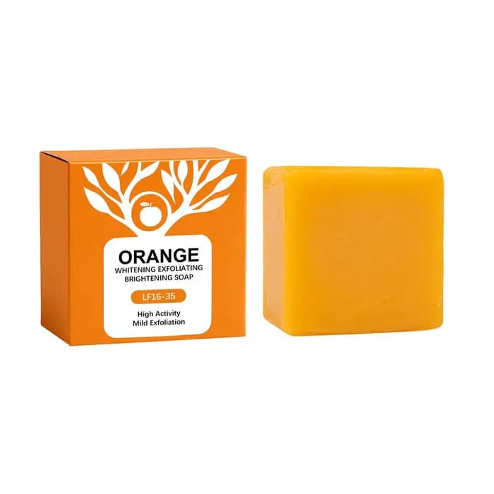 Barre de savon éclaircissante exfoliante douce enzymes d'orange, 100g, nettoyage doux du visage et d