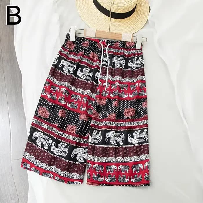 Shorts de plage pour femmes et hommes, pantalons courts à motif éléphant, vêtements de voyage bohème